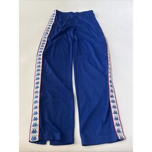 Vintage Kappa 90s Track Pants Mens Medium Blue Streetwear Logo Ankle Zip Jogger